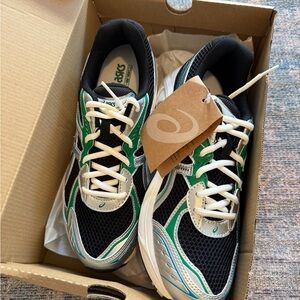 ASICS Black and Teal Athletic Sneakers